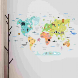 WORLD MAP OF ANIMALS SF39099